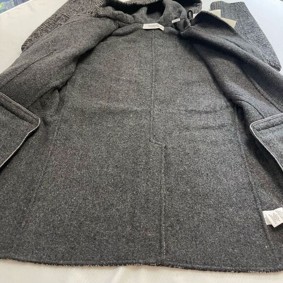 NWT THAKOON Addition Wool Blend Gray Melange Hooded Blazer Coat Jacket Size M - Picture 8 of 10